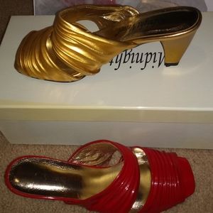 Red or gold sandals